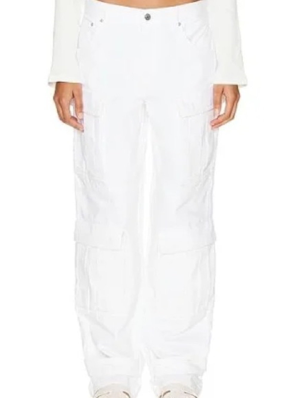 GRLFRND REVOLVE White Wide-Leg Cargo Pants
